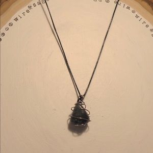 Tumbled Labradorite wire-wrapped necklace